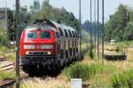 218 416 am 17.06.09 mit RB 27037 aus Mnchen beider Einfahrt in Mhldorf mit ca 700mm (300mm effektiv x 1,5 und stark vergrert)