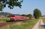 218 468 mit RE 352  Jan Hus  am 24.08.2009 bei Sulzbach-Rosenberg (Wagenreihung: Aimz - Bimz - Aimz) 