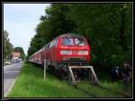 218 491 fuhr einen Tour de Lndle-Zug die stillgelegte Strecke nach Pfullendorf.