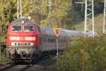 218 424-0 mit dem RE 12 in Kln West am 31.10.2009