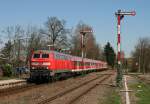 Als Ersatz fr die Baureihe 642 erreicht die Karlsruher 218 478 mit dem RE 28874 von Karlsruhe nach Neustadt (Weinstrae) den Bahnhof von Kandel und wird ihn wenig spter mit herrlichem TB 11-Sound