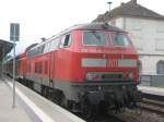 Am 12.06.2010 wartete 218 424-0 in Winden (pfalz) auf die Abfahrt nach Wissembourg.