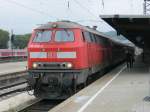 Am 14.08.2010 wartete 218 343-2 im Ulmer HBF auf die Ausfahrt richtung Kempten (Allgu).