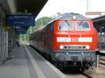 218-483 hat Ende Juli 2010 mit der RB 18968 von Ludwigshafen (Rhein) BASF Nord das Ziel Kaiserslautern Hbf erreicht.