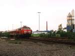 218 138-6 mit RE 10509 (RE 14 Der Borkener) zwischen Borken und Essen Steele Ost bei Bahnhof Dorsten am 26-2-2003.