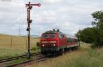 218 456-2 mit dem RE 22311 (Rottweil-Neustadt(Schwarzw)) in Dggingen 19.6.11