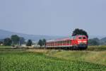 218 450 mit einem RE nach Bad Harzburg am 2.8.11 bei Derneburg.