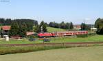 218 467-9 mit der RB 57591 (Wangen(Allgu)-Hergatz)in Hergatz 17.8.11