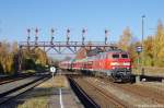 218 473-7 [Verl.HBS.30.03.12] mit dem RE (RE 14067) von Hannover Hbf nach Bad Harzburg in Bad Harzburg. 01.11.2011