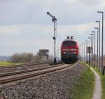 Freie Fahrt fr 218 359-8 mit 218 XXX mit Sylt-Shuttel Richtung Westerland.