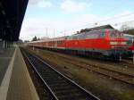 1.04.2012 Goslar, 218 447-1 mit 5 n-wagen.