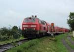 218 498-4 mit einem Regional Express von Glauburg-Stockheim nach Frankfurt (Main) Hbf am 02.07.2012 zwischen Glauburg-Stockheim und Glauburg-Glauberg