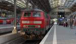 RE 21630 (Lbeck Hbf-Kiel Hbf) mit Schublok 218 413-3 in Lbeck Hbf 6.8.12