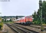 218 385 hat am 25.8.04 eine Regionalbahn von Nrnberg nach Amberg gebracht.