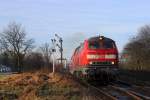 218 403 verlsst am 29.12.12 mit einem RE nach Mhldorf den Bahnhof Schwindegg