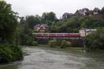 DB/Hochrheinbahn: RE 20719 mit 218 396-0 anlsslich der Zugsdurchfahrt bei Laufenburg/Baden am 31.