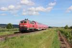 218 412-5 mit dem RE 18847 (Mainz Hbf - Wissembourg) bei Wachenheim (Pfalz) am 16.06.13