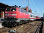 Am 29.09.2013 kam 218 458 mit dem Stammstrecken-Shuttle IC 18649 von Berlin nach Hannover ber Stendal.Am Ende schob die 218 413.