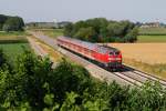 218 472 mit RE 57512 vor Weinhausen (03.08.2013)