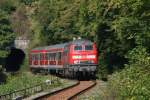 218 424-0 kurz vorm Talberg-Tunnel 08.09.2009