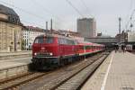 218 387 verlsst mit RE 57412 am 14.10.2013 Mnchen Hbf.