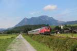 218 491-9 mit dem IC 2085 (Augsburg Hbf - Oberstdorf) in Altstädten (Allgäu) am 15.08.13