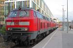 218 423 stand am 14.4.14 mit einer weiteren 218 im Münchener Hbf.