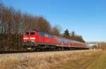 218 489 mit RE 57508 vor Weinhausen (07.01.2014)