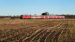 218 462 mit RE 57410 bei Wiedergeltingen (07.01.2014)