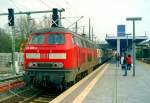 218 908 mit RB 25176 (Hannover–Soltau) am 11.04.2000 in Hannover Nordstadt