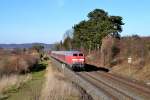 218 447 mit RE 14069 Hannover Hbf - Bad Harzburg am 23.02.2014 bei Dörnten.