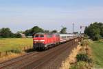 218 386 + 218 836 mit IC 2311 am 25.07.2014 bei Langenhorn.