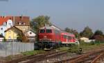 218 348-1 im Bf Pfarrkirchen 4.10.14 Bild entstand vom Bahnsteig