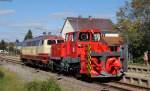 218 105-5 mit dem RbZ 26997 (Seebrugg-Villingen(Schwarzw)) in Löffingen 9.10.14