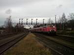 218 396-0 erreicht am 13.12.14 mit einem RE aus Hannover den Bf von Bad Harzburg 