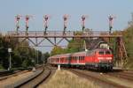 218 451-3 (Baujahr: 1977) mit RE 14067 Hannover Hauptbahnhof-Bad Harzburg auf Bahnhof Bad Harzburg am 3-10-2014.