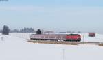 218 414-1 mit der RB 57342 (Augsburg Hbf-Füssen) bei Seeg 19.2.15