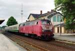 218 274 mit RB 8575 (Soltau [Han]–Uelzen) am 16.06.1996 in Soltau (Han)