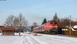 218 414-1 mit der RB 57352 (Augsburg Hbf-Füssen) in Ebenhofen 19.2.15