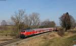 218 469-5 mit dem RE 57408 (München Hbf-Memmingen) bei Stetten 10.3.15