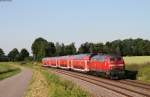 IRE 4236 (Lindau Hbf-Stuttgart Hbf) mit Schublok 218 406-7 bei Wattenweiler 2.7.15