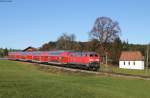 218 414-1 mit der RB 57342 (Augsburg Hbf-Füssen) bei Tannenmühle 1.11.15