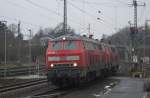 218 386 und 319 machen sich in Itzehoe bereit, um den IC 2310 nach Westerland zu befördern (24.1.16).