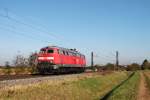 Nachschuss auf 218 413-3, welche am 31.10.2014 als Tfzf _____ (Haltingen - Offenburg - Villingen) bei Hügelheim in RIchtung Freiburg unterwegs war.