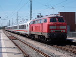 218 369 als Schlußlok im IC 2377,Binz-Frankfurt Main Hbf,am 07.Juni 2016,in Bergen/Rügen.