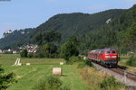 IRE 3220 (Ulm Hbf-Neustadt(Schwarzw)) mit Schublok 218 494-3 bei Hausen im Tal 30.7.16