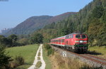 IRE 3220 (Ulm Hbf-Neustadt(Schwarzw)) mit Schublok 218 326-7 bei Hausen im Tal 25.9.16