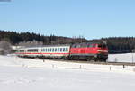 218 464-6 mit dem IC 2084  Nebelhorn  (Oberstdorf-Augsburg Hbf) bei Unterthingau 22.1.17