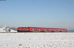 218 420-8 mit dem RE 57500 (München Hbf-Füssen) bei Rieden 22.1.17