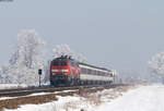 218 452-1 und 218 416-6 mit dem EC 194 (München Hbf-Zürich HB) bei Buchloe 22.1.17